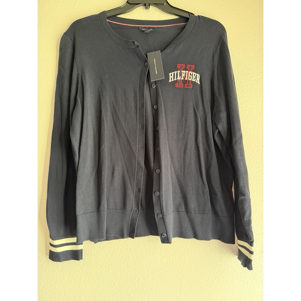 Tommy Hilfiger Long Sleeve Button Up Blue Sweater Mens Size XL‎ NWT